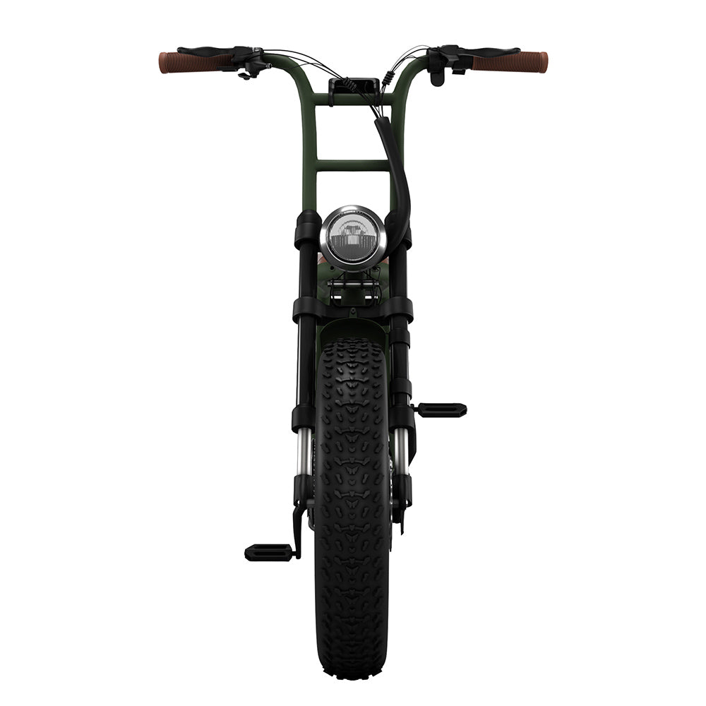 vélo électrique garrett miller x vert militaire fat bike 2021 guidonphare avant led